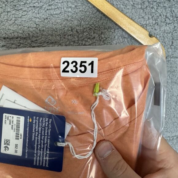 S Tasc Performance Shirt Womens‎ XL Orange Short Sleeve Moisture Wicking US Open - Picture 9 of 9